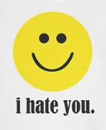 offensive but cute t-shirt, funny smiley face i hate you tshirts
