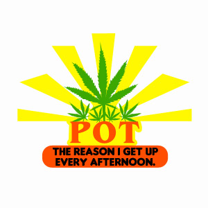 Pot, the reason i get up every afternoon funny weed t-shirt