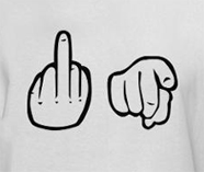Offensive t-shirts -- Fuck you sign language hand signs