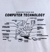 Nerdy geek dork computer technology toilet humor t-shirt